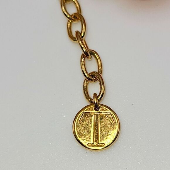 Talbots Orange Bead Necklace, gold toned hardware - Picture 4 of 4